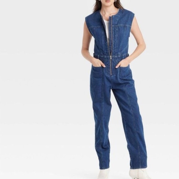 Universal Thread Pants - Universal Thread denim blue jumpsuit